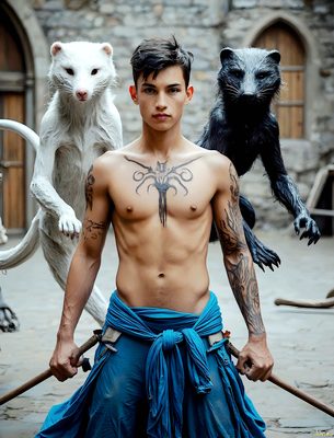 Male magic and myth: dragons, mages, elves, and sorcery. Cinematic UHD art.