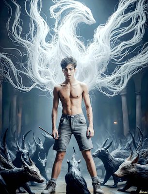 Male magic and myth: dragons, mages, elves, and sorcery. Cinematic UHD art.