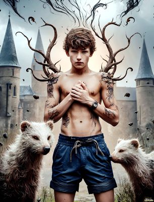 Male magic and myth: dragons, mages, elves, and sorcery. Cinematic UHD art.
