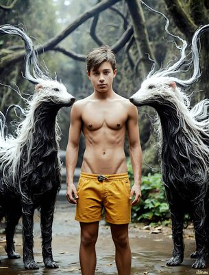 Male magic and myth: dragons, mages, elves, and sorcery. Cinematic UHD art.