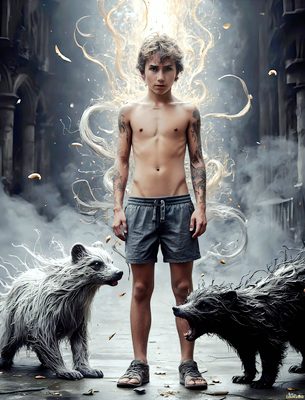Male magic and myth: dragons, mages, elves, and sorcery. Cinematic UHD art.