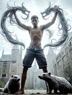Male magic and myth: dragons, mages, elves, and sorcery. Cinematic UHD art.