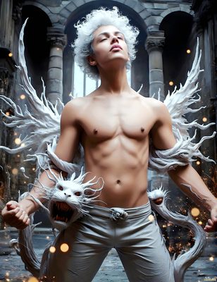 Male magic and myth: dragons, mages, elves, and sorcery. Cinematic UHD art.