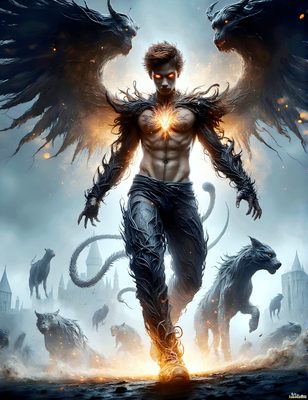 Male magic and myth: dragons, mages, elves, and sorcery. Cinematic UHD art.
