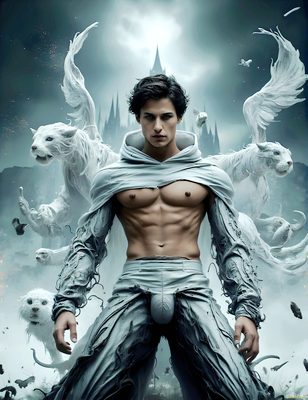 Male magic and myth: dragons, mages, elves, and sorcery. Cinematic UHD art.