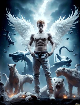 Male magic and myth: dragons, mages, elves, and sorcery. Cinematic UHD art.