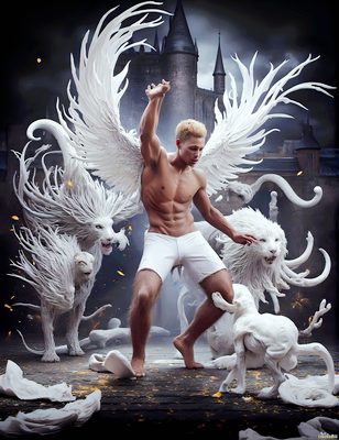 Male magic and myth: dragons, mages, elves, and sorcery. Cinematic UHD art.