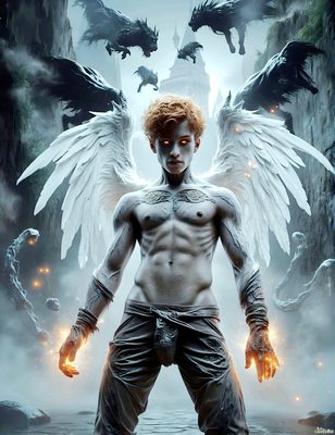 Male magic and myth: dragons, mages, elves, and sorcery. Cinematic UHD art.