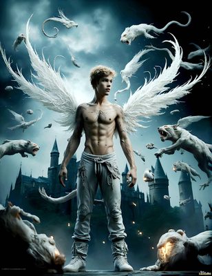 Male magic and myth: dragons, mages, elves, and sorcery. Cinematic UHD art.