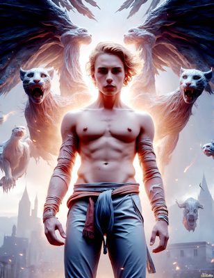 Male magic and myth: dragons, mages, elves, and sorcery. Cinematic UHD art.