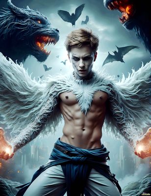 Male magic and myth: dragons, mages, elves, and sorcery. Cinematic UHD art.