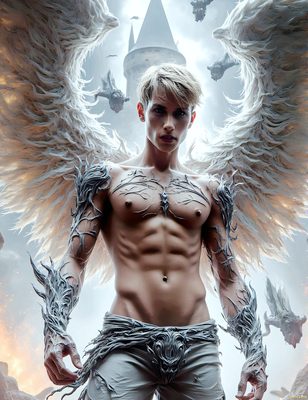 Male magic and myth: dragons, mages, elves, and sorcery. Cinematic UHD art.