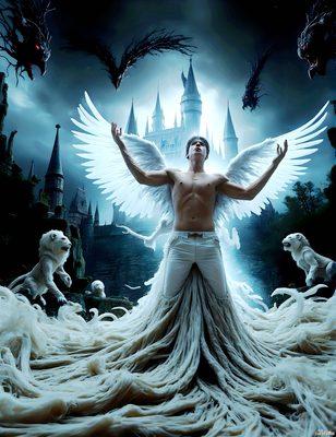 Male magic and myth: dragons, mages, elves, and sorcery. Cinematic UHD art.