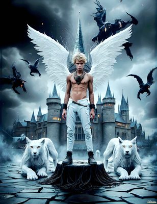 Male magic and myth: dragons, mages, elves, and sorcery. Cinematic UHD art.