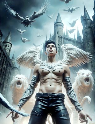 Male magic and myth: dragons, mages, elves, and sorcery. Cinematic UHD art.
