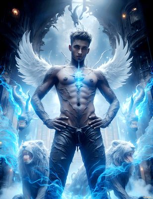 Male magic and myth: dragons, mages, elves, and sorcery. Cinematic UHD art.