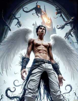 Male magic and myth: dragons, mages, elves, and sorcery. Cinematic UHD art.