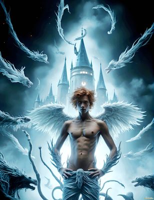 Male magic and myth: dragons, mages, elves, and sorcery. Cinematic UHD art.