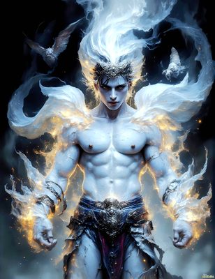 Male magic and myth: dragons, mages, elves, and sorcery. Cinematic UHD art.