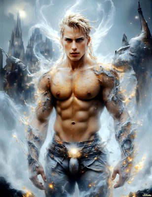Male magic and myth: dragons, mages, elves, and sorcery. Cinematic UHD art.