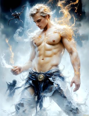 Male magic and myth: dragons, mages, elves, and sorcery. Cinematic UHD art.