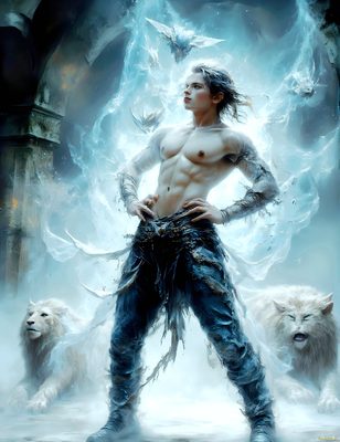Male magic and myth: dragons, mages, elves, and sorcery. Cinematic UHD art.