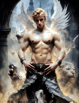 Male magic and myth: dragons, mages, elves, and sorcery. Cinematic UHD art.