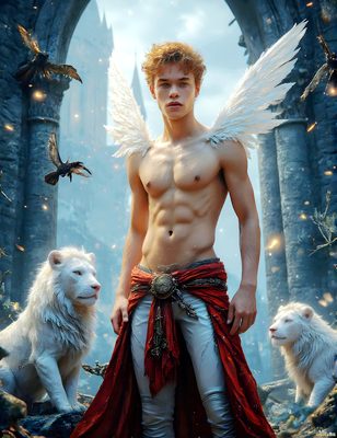 Male magic and myth: dragons, mages, elves, and sorcery. Cinematic UHD art.