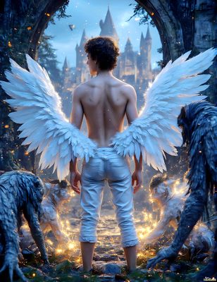 Male magic and myth: dragons, mages, elves, and sorcery. Cinematic UHD art.