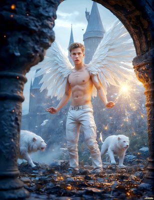 Male magic and myth: dragons, mages, elves, and sorcery. Cinematic UHD art.