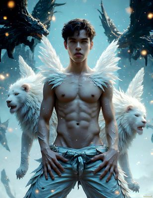 Male magic and myth: dragons, mages, elves, and sorcery. Cinematic UHD art.