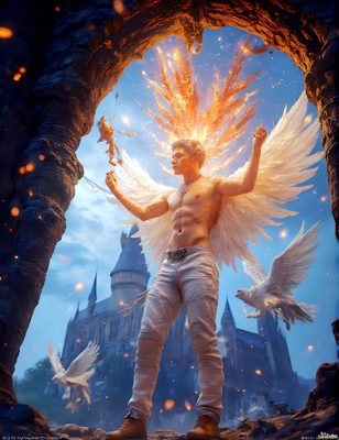 Male magic and myth: dragons, mages, elves, and sorcery. Cinematic UHD art.