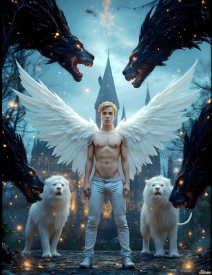 Male magic and myth: dragons, mages, elves, and sorcery. Cinematic UHD art.
