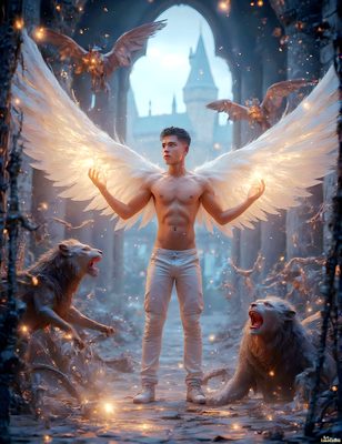 Male magic and myth: dragons, mages, elves, and sorcery. Cinematic UHD art.