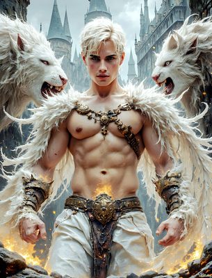 Male magic and myth: dragons, mages, elves, and sorcery. Cinematic UHD art.
