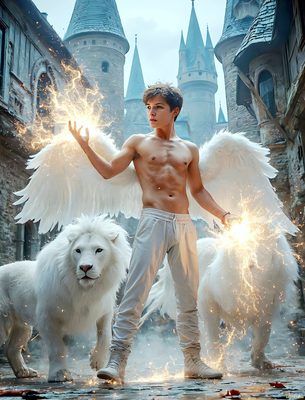 Male magic and myth: dragons, mages, elves, and sorcery. Cinematic UHD art.