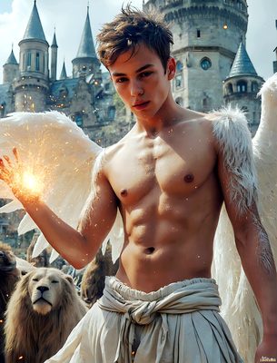 Male magic and myth: dragons, mages, elves, and sorcery. Cinematic UHD art.