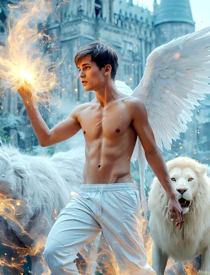 Male magic and myth: dragons, mages, elves, and sorcery. Cinematic UHD art.