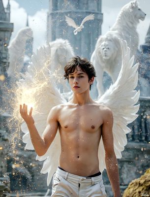 Male magic and myth: dragons, mages, elves, and sorcery. Cinematic UHD art.
