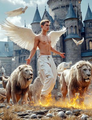 Male magic and myth: dragons, mages, elves, and sorcery. Cinematic UHD art.