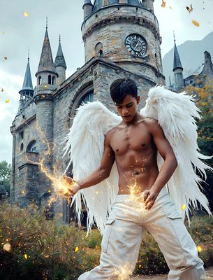Male magic and myth: dragons, mages, elves, and sorcery. Cinematic UHD art.
