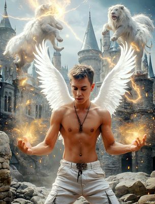 Male magic and myth: dragons, mages, elves, and sorcery. Cinematic UHD art.
