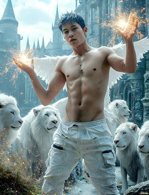 Male magic and myth: dragons, mages, elves, and sorcery. Cinematic UHD art.