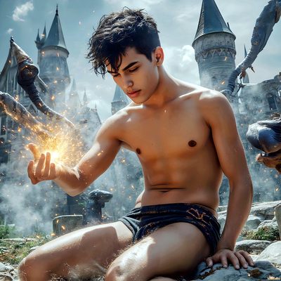 Male magic and myth: dragons, mages, elves, and sorcery. Cinematic UHD art.