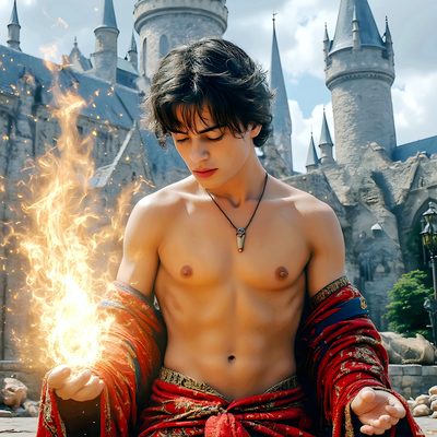 Male magic and myth: dragons, mages, elves, and sorcery. Cinematic UHD art.