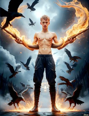Male magic and myth: dragons, mages, elves, and sorcery. Cinematic UHD art.