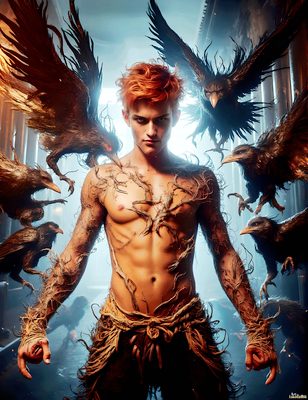 Male magic and myth: dragons, mages, elves, and sorcery. Cinematic UHD art.