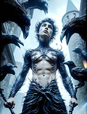 Male magic and myth: dragons, mages, elves, and sorcery. Cinematic UHD art.