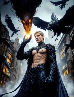 Male magic and myth: dragons, mages, elves, and sorcery. Cinematic UHD art.