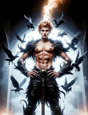 Male magic and myth: dragons, mages, elves, and sorcery. Cinematic UHD art.